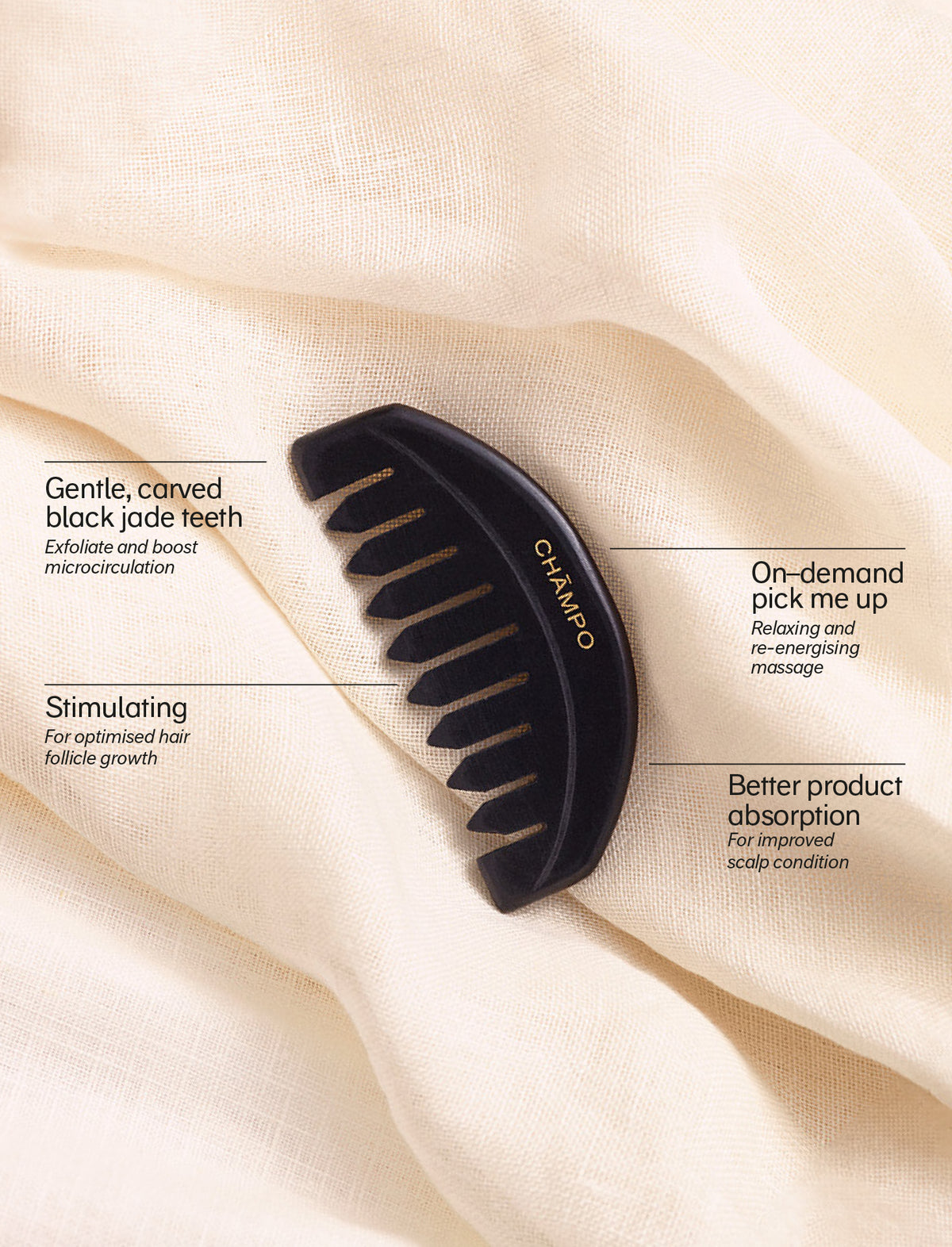 Chāmpo® Gua sha scalp comb